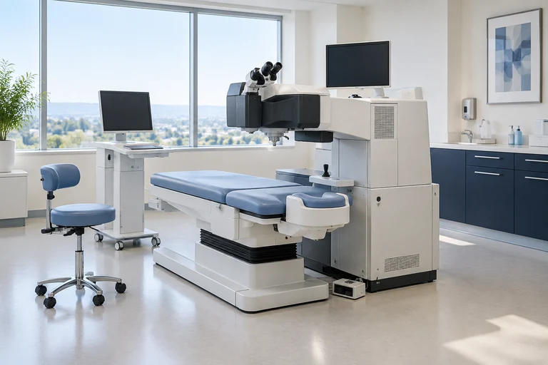A modern laser vision correction suite prepared between appointments