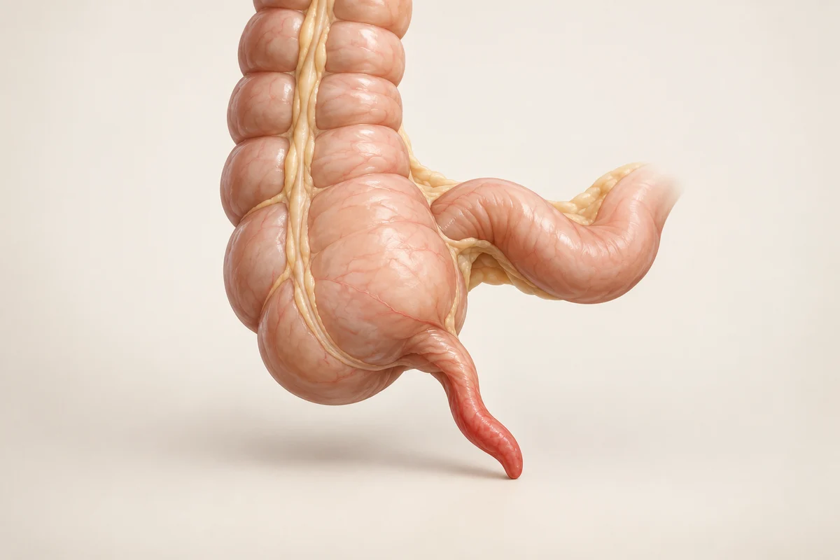 An anatomical model of the caecum and appendix